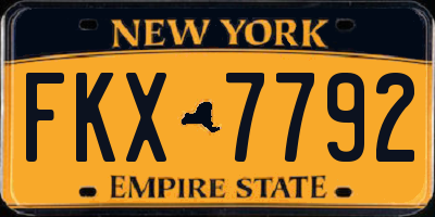 NY license plate FKX7792