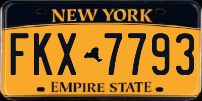 NY license plate FKX7793