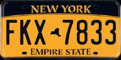 NY license plate FKX7833