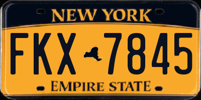 NY license plate FKX7845