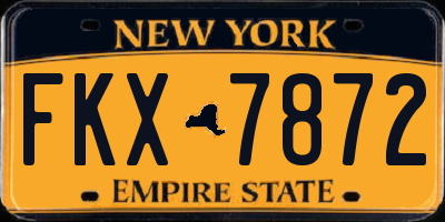 NY license plate FKX7872