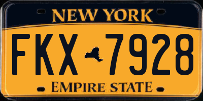 NY license plate FKX7928