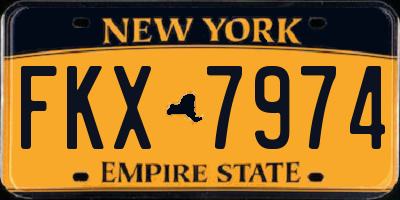 NY license plate FKX7974