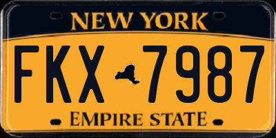 NY license plate FKX7987