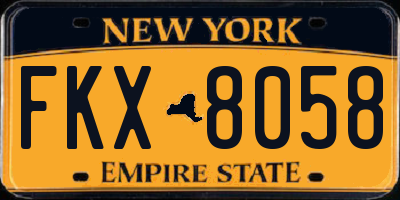 NY license plate FKX8058