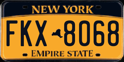 NY license plate FKX8068