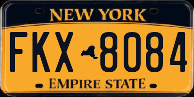 NY license plate FKX8084