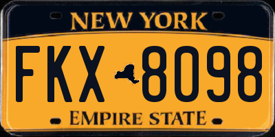 NY license plate FKX8098