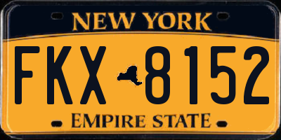 NY license plate FKX8152