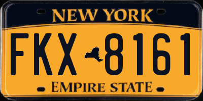 NY license plate FKX8161