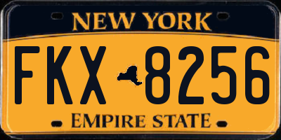 NY license plate FKX8256