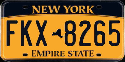 NY license plate FKX8265