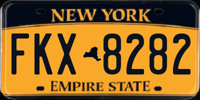 NY license plate FKX8282