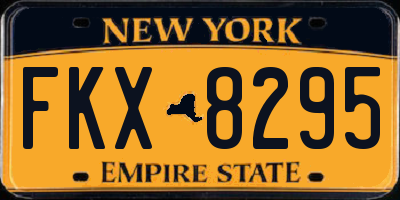 NY license plate FKX8295