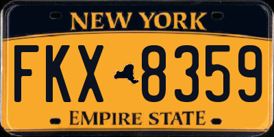 NY license plate FKX8359