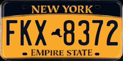 NY license plate FKX8372