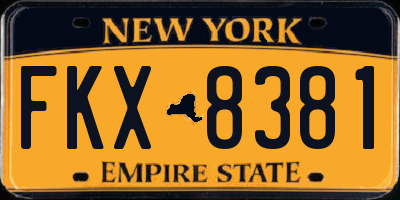 NY license plate FKX8381