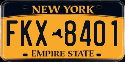 NY license plate FKX8401