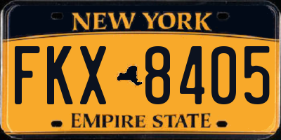 NY license plate FKX8405