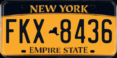NY license plate FKX8436