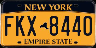 NY license plate FKX8440