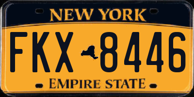 NY license plate FKX8446