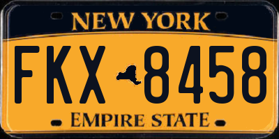 NY license plate FKX8458
