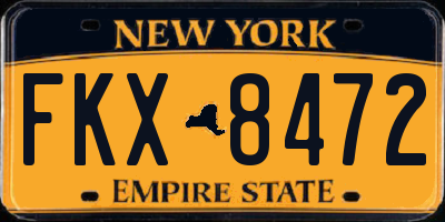 NY license plate FKX8472