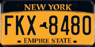 NY license plate FKX8480