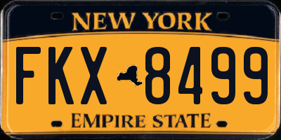 NY license plate FKX8499