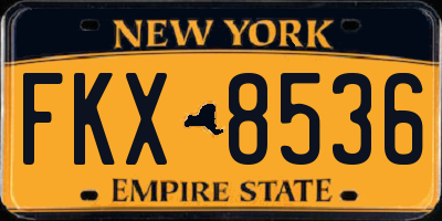 NY license plate FKX8536