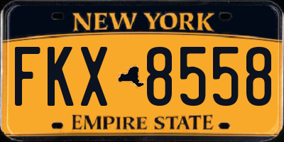 NY license plate FKX8558