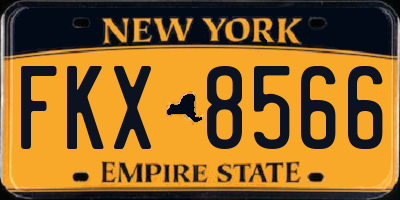 NY license plate FKX8566