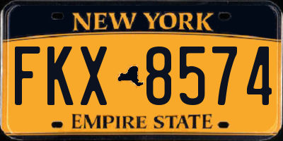 NY license plate FKX8574