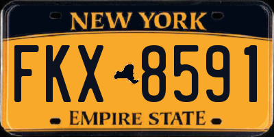 NY license plate FKX8591