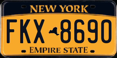 NY license plate FKX8690