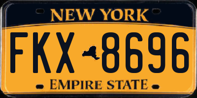 NY license plate FKX8696