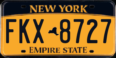 NY license plate FKX8727