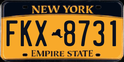 NY license plate FKX8731