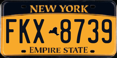NY license plate FKX8739