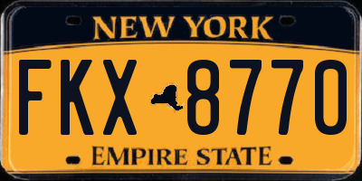 NY license plate FKX8770