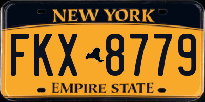 NY license plate FKX8779