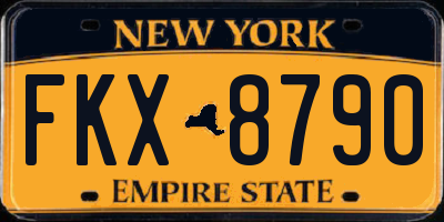 NY license plate FKX8790