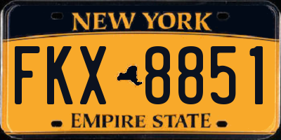 NY license plate FKX8851