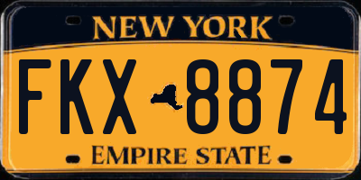 NY license plate FKX8874