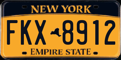 NY license plate FKX8912