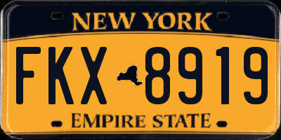 NY license plate FKX8919