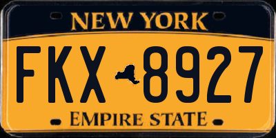 NY license plate FKX8927