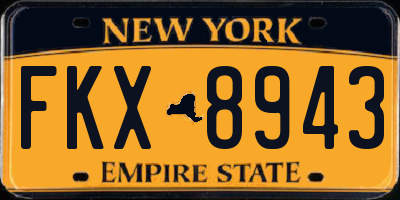 NY license plate FKX8943