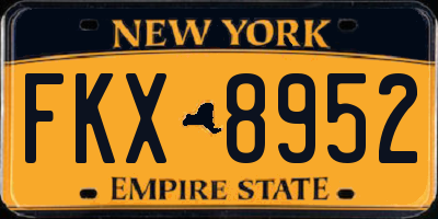 NY license plate FKX8952